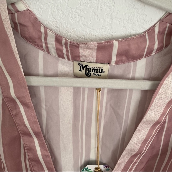 NWT. SHOW ME YOUR MUMU Women’s Small Pink Striped “Arie” Crop Top - Picture 6 of 8